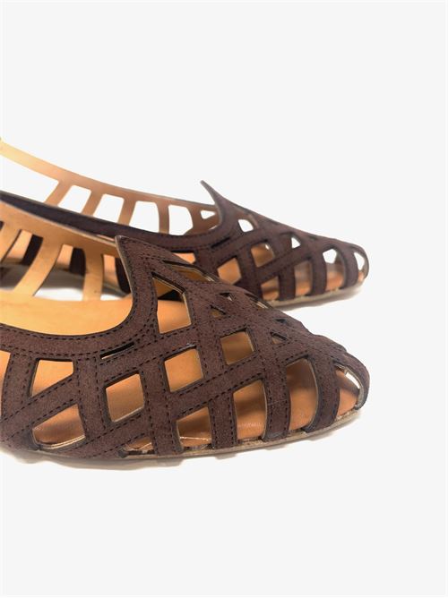 Slingback donna  traforata con scollo cuore IL LACCIO | D20-ROCKCAMOSCIOT.MORO